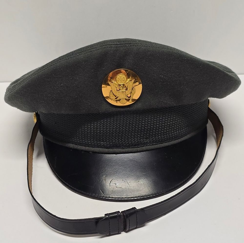 Vietnam War US ARMY Green Officer Sergeant Peaked Berkshire Hat 44
